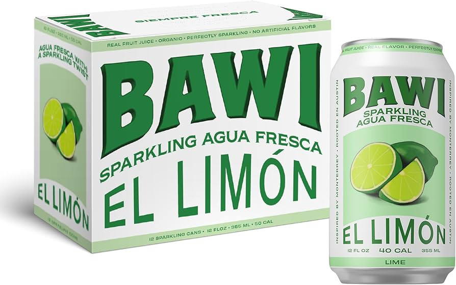 Bawi Agua Fresca Lime Flavored Sparkling Drink, 12 Fluid Ounces (Pack Of 12) | Amazon (US)