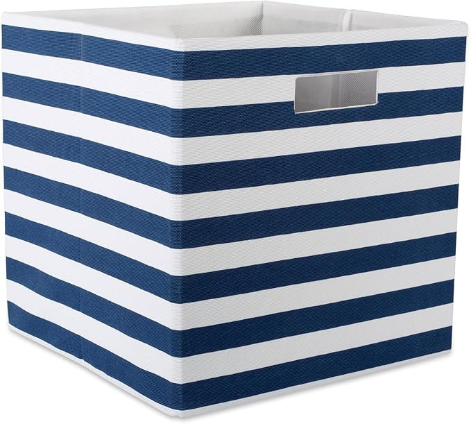 DII Polyester Cube Storage Collection Collapsible Hard Sided Bin, 13x13x13, Nautical Blue | Amazon (US)