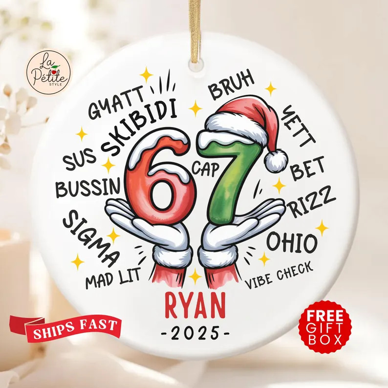 Personalized Six Seven Christmas Ornament Custom 6 7 Funny Gift for Kids Teens Trending Six Seven... | Etsy (US)