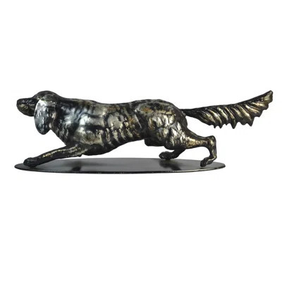 CLYB Hunting Dog Statue Metal Garden Decor Outdoor Yard Art Animal Figurines & Sculptures Home Decorations | Wayfair North America