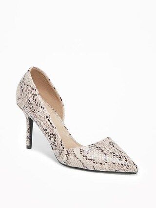 Faux-Snakeskin D'Orsay Pumps for Women | Old Navy US