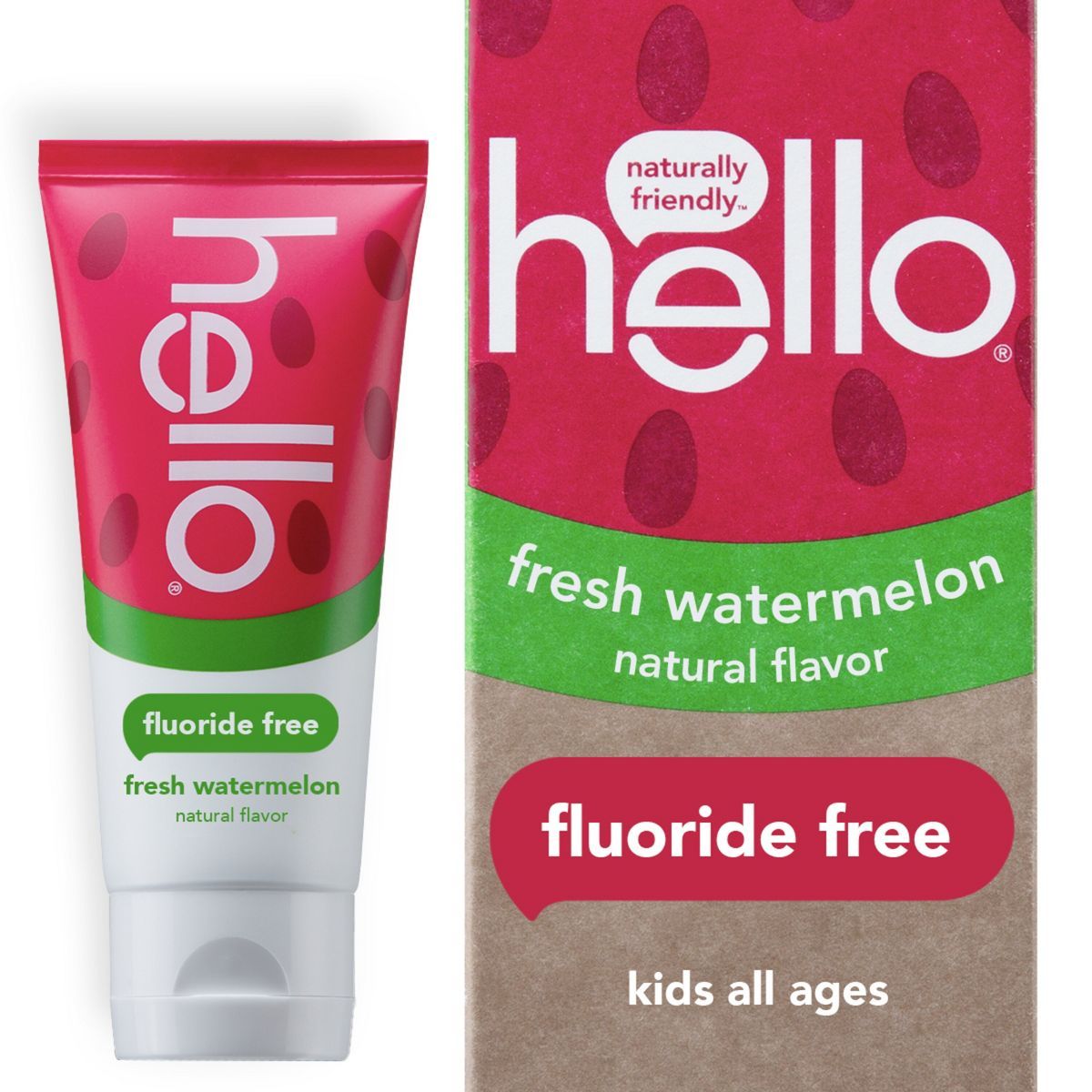 hello Kids' Fluoride-Free, SLS-Free and Vegan Toothpaste - Natural Watermelon - 4.2oz | Target