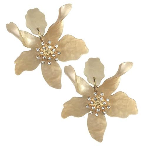 Oversized Statement Flower Earrings Retro Large Hawaii Earrings Mahalo Flower Lei Earrings Souven... | Amazon (US)