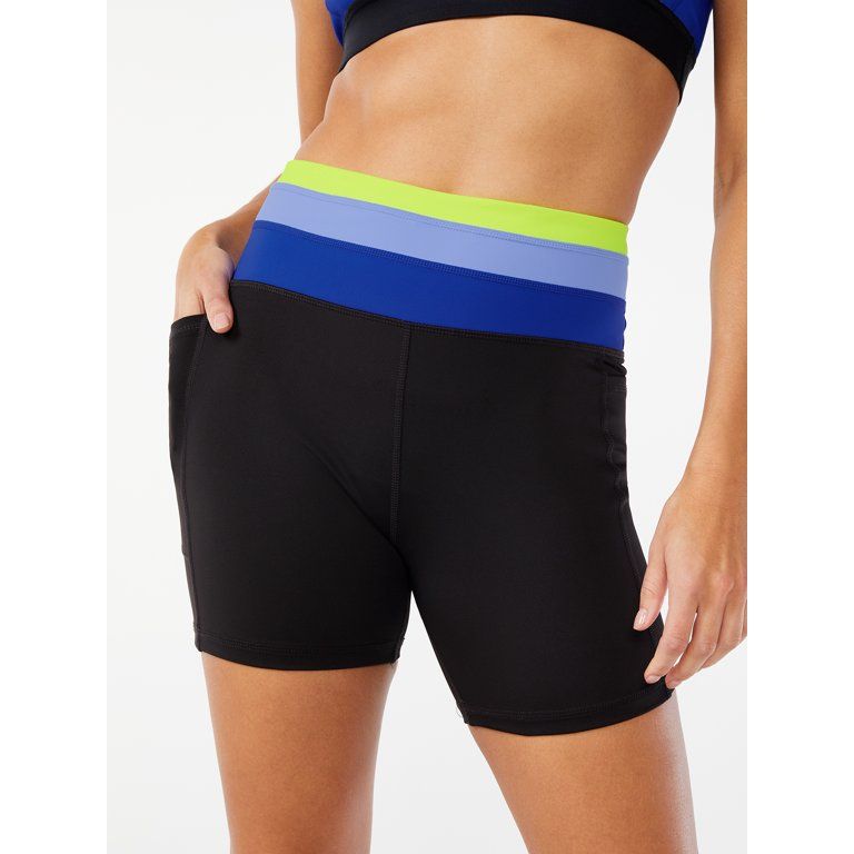 Love & Sports Women's Color Band Bike Shorts, 5” inseam - Walmart.com | Walmart (US)