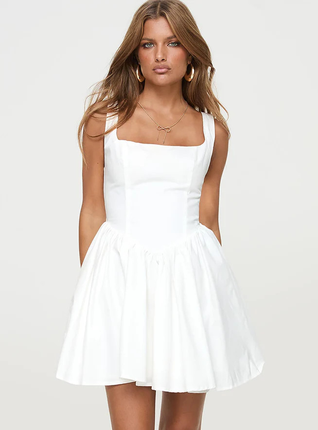 Straplie Mini Dress White | Princess Polly US