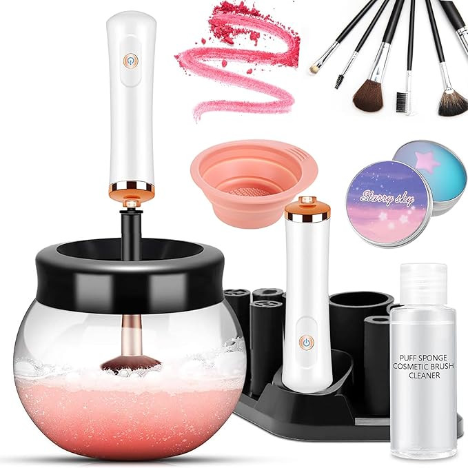 DOTSOG Makeup Brush Cleaner Dryer Sets Electric Brush Cleaner Machine Automatic Brush Cleaner Spi... | Amazon (US)