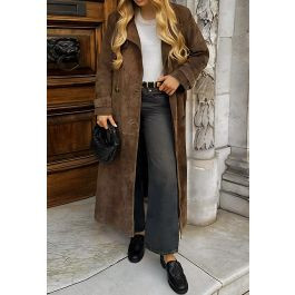 Bespoke-Esque Faux Suede Longline Coat | Chicwish