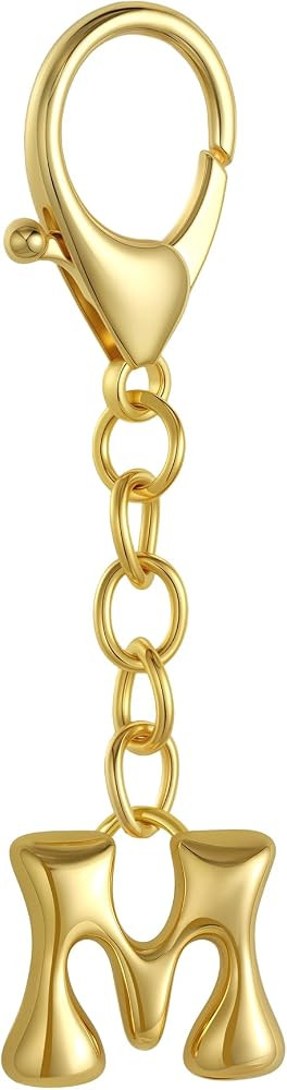 Bubble Gold Letter Bag Charms for Women, Cute Initial Bag Charms for Tote Bags, Gold Purse Charms... | Amazon (US)