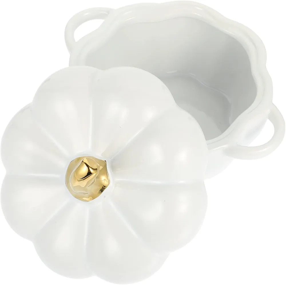 Hemoton Pumpkin Soup Tureen Ceramic Pumpkin Bowl Individual Casseroles with Lids Stew Soup Bowl O... | Amazon (US)