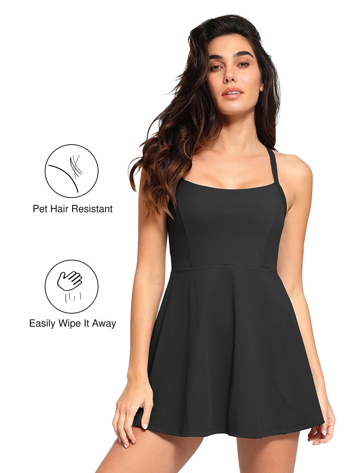 The Shapewear Dress Pet Hair Resistant Workout Crisscross Back | Popilush