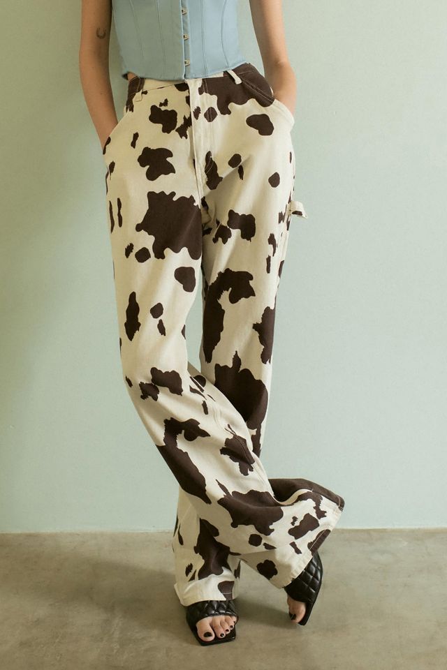 BDG Juno Cow Print High-Waisted Pant | Urban Outfitters (US and RoW)