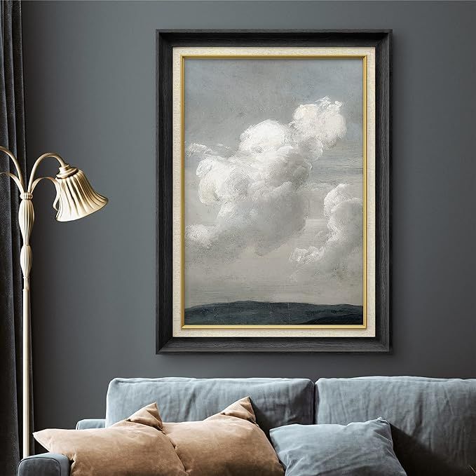 SIGNWIN Premium Frame Art Watercolor Pastel Dark Gray Storm Cloud Landscape Nature Wilderness Ill... | Amazon (US)