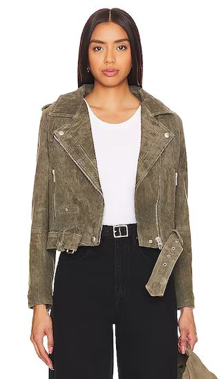 Faux Suede Moto Jacket in Herb | Revolve Clothing (Global)