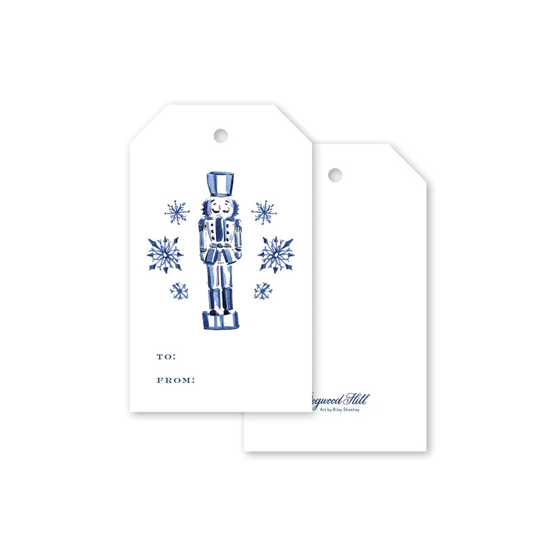 Blue Nutcracker Gift Tags Set by Riley Sheehey | Loozieloo