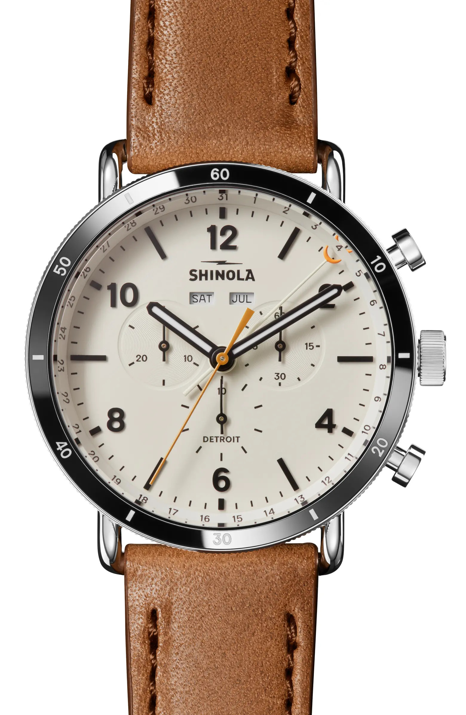 Shinola Canfield Sport Leather Strap Watch, 45mm | Nordstrom | Nordstrom