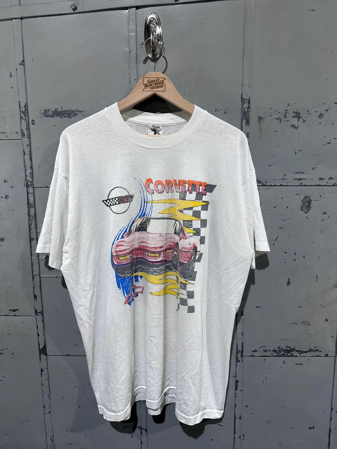 Vintage 90s Faded Corvette by Chevy Car Guy Faded Distressed Paper Thin White Essential Graphic T... | Etsy (US)