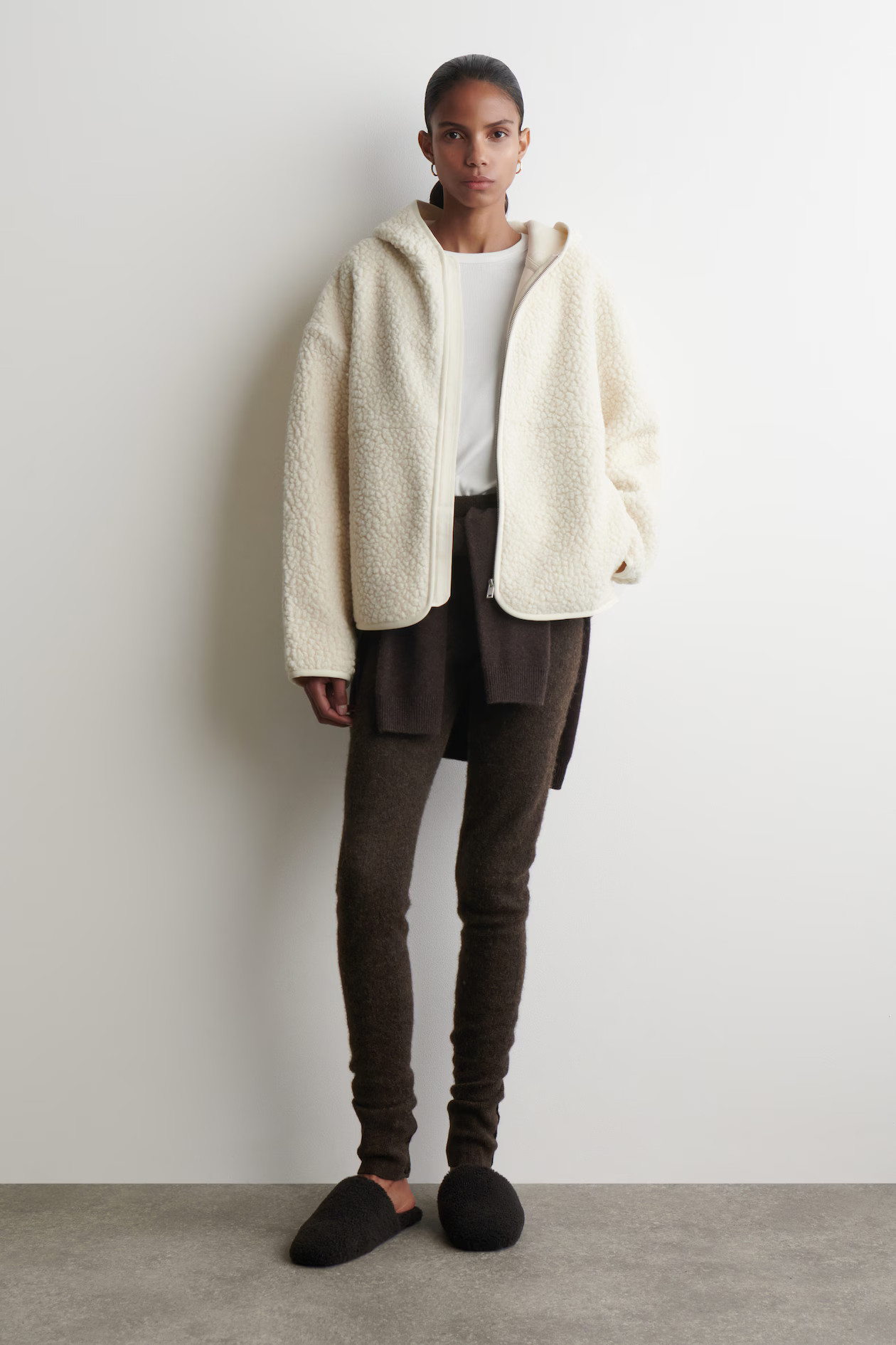 HOODED TEDDY JACKET - CREAM | COS US | COS (US)