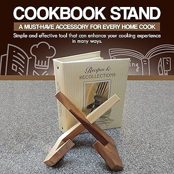 Acacia Cookbook Stand, Beautiful Cookbook Holder, Convenient Book Stand, Recipe Book Holder for c... | Amazon (US)
