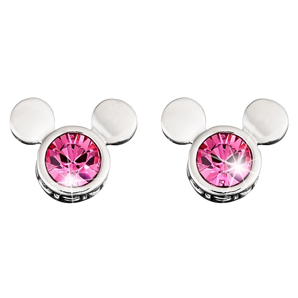 Mickey Mouse Icon Crystal Earrings by Arribas – Pink | Disney Store
