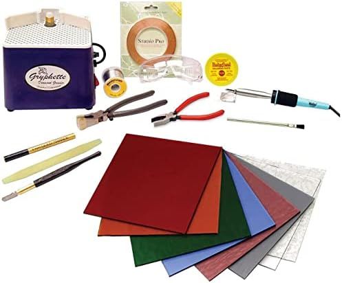 Stained Glass Start-Up Kit by Delphi Glass | Includes Colorful Stained Glass, Glass Grinder,Tools an | Amazon (US)