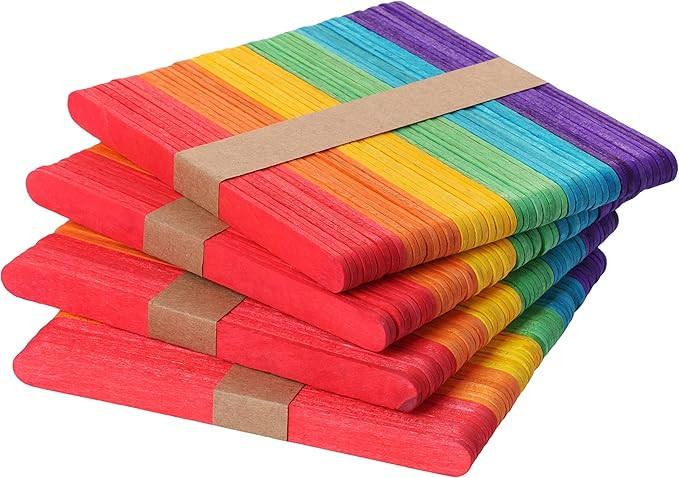 Mr. Pen- Colored Popsicle Sticks, 200 Pack, 4.5 Inch, Colored Craft Sticks, Colorful Popsicle Sti... | Amazon (US)