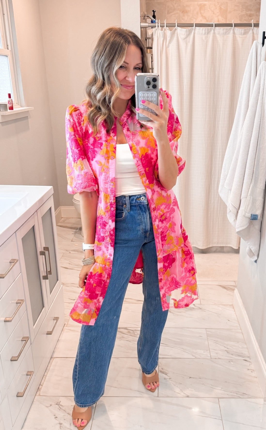 Small in top & dress, jeans are TTS.

#LTKootd #LTKmomlife #LTKOver40