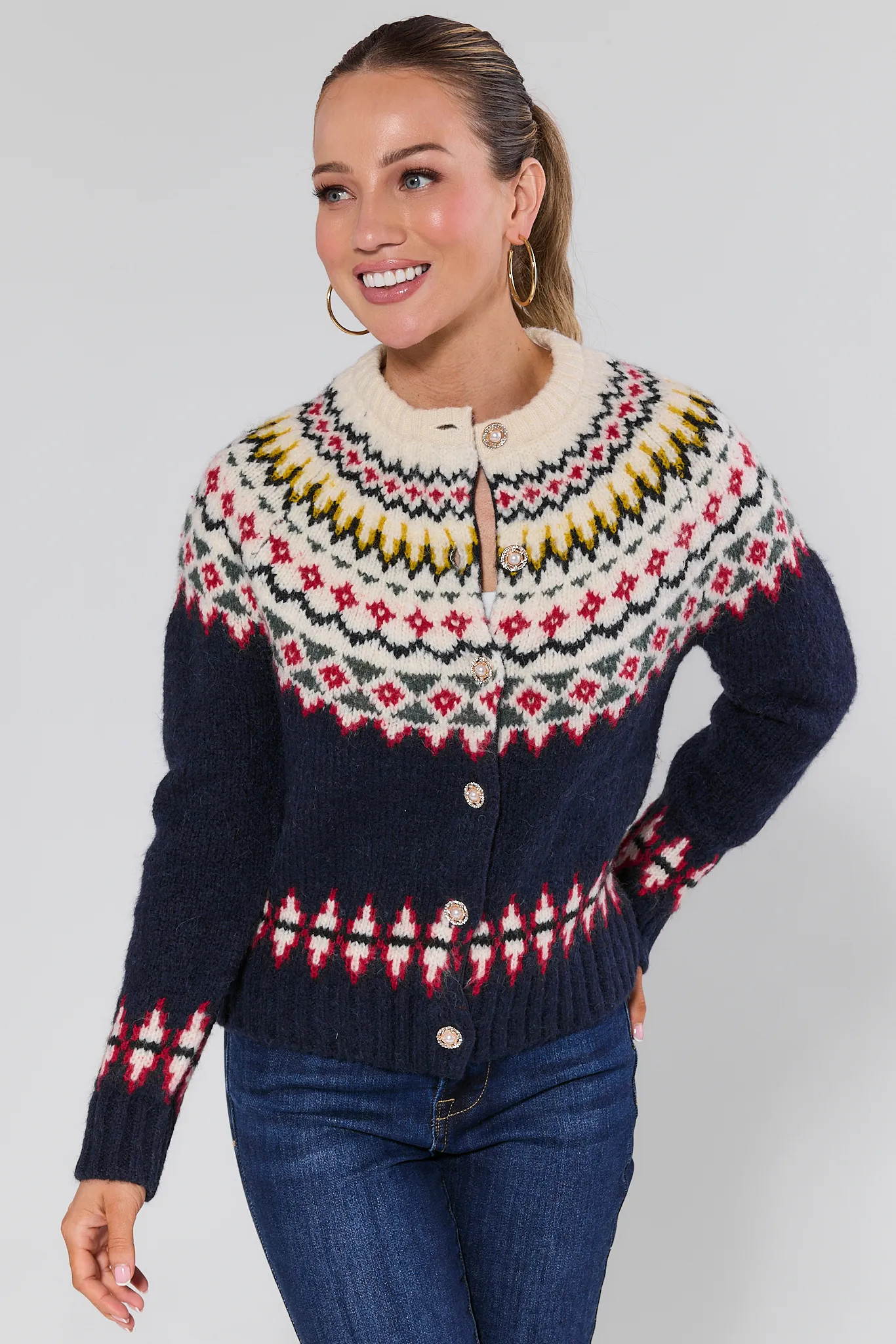 Aspen Fair Isle Knit Cardigan | Avara