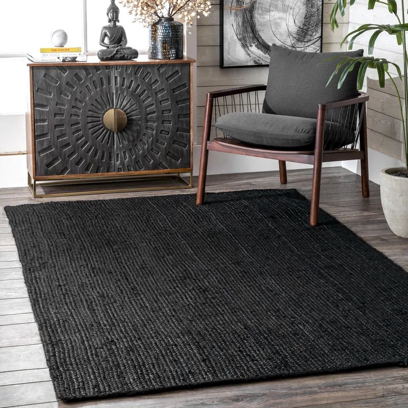 Bernyce Handmade Tufted Jute/Sisal Black Area Rug | Wayfair North America