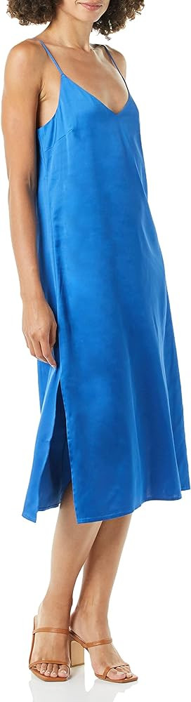 The Drop Women's Ana Silky V-Neck Midi Slip Dress | Amazon (US)