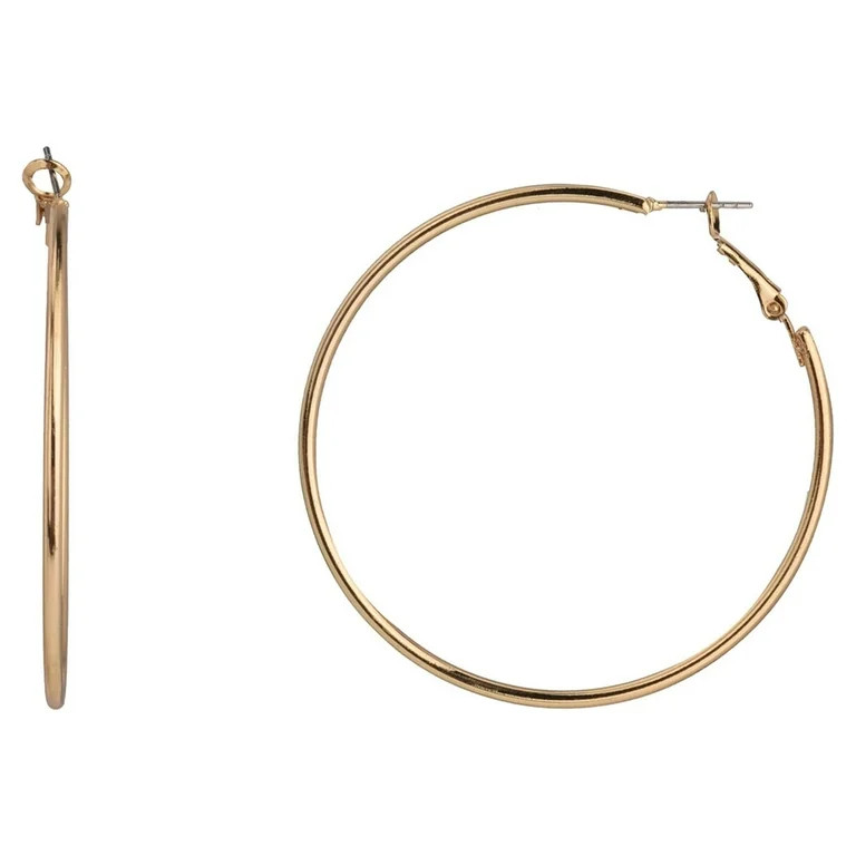 Time and Tru Women's Gold Hoop Earring | Walmart (US)