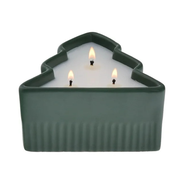 Better Homes & Gardens Noble Fir and Pine Scented 3 Wick Ceramic Tree Dish Candle 10oz | Walmart (US)