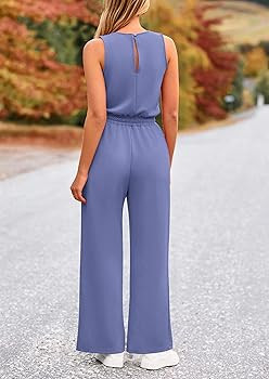 PRETTYGARDEN Womens Jumpsuits Summer Casual One Piece Outfits Sleeveless Wide Leg Long Pants Romp... | Amazon (US)