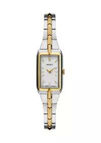 Seiko Two Tone Silver Dial Stainless Steel Bracelet Watch | Belk