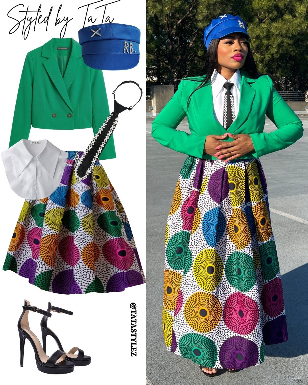 I absolutely love crop blazers! Perfect for any high waist skirt, pants, or shorts. I’m 5’4 155lb wearing a M in the blazer and skirt. 
Green crop blazer can be purchased at prettystylez.com

#LTKMidsize #LTKootd #LTKWorkwear