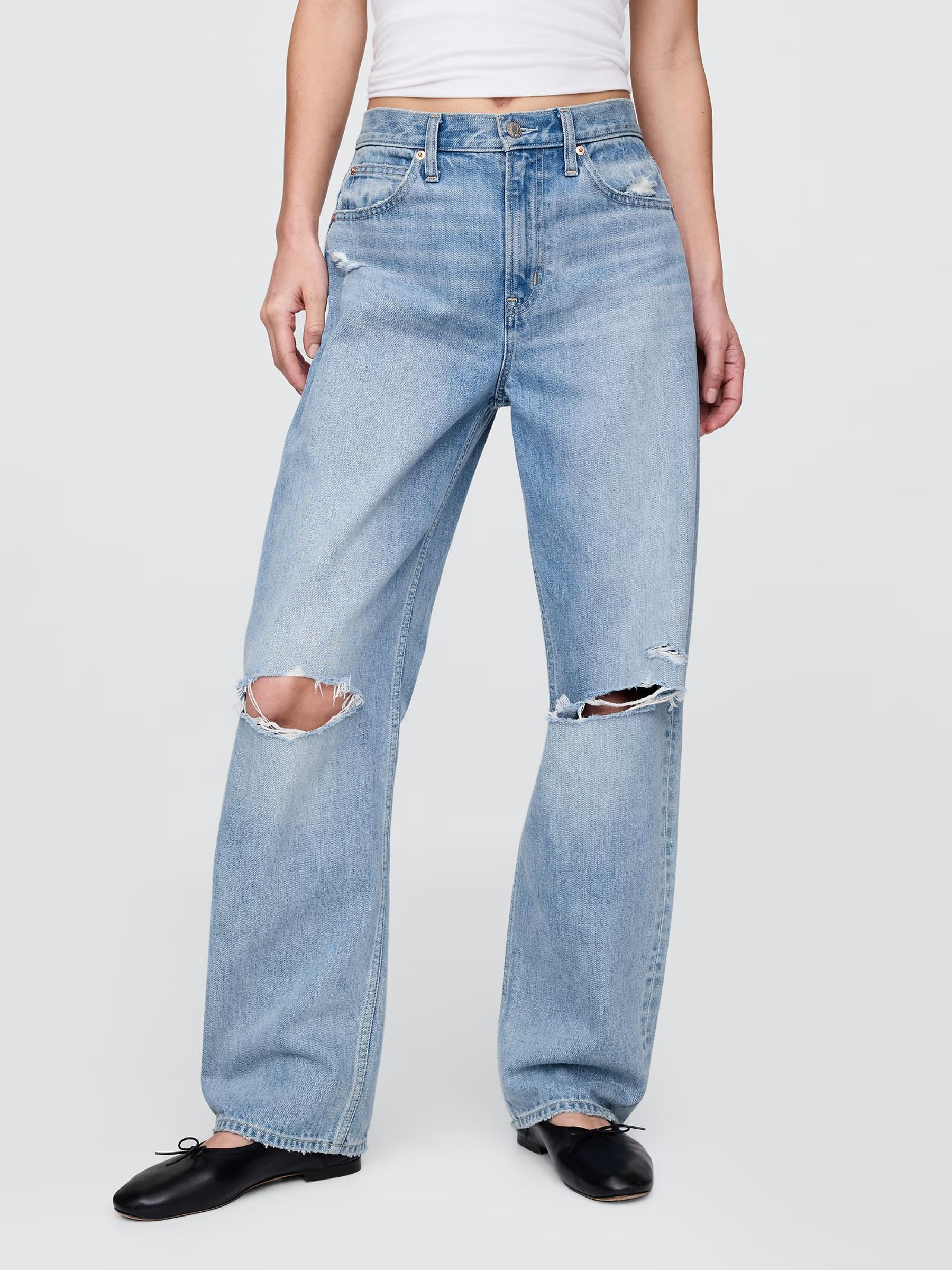 Blue High Waisted Barrel Jeans | Gap | GAP UK