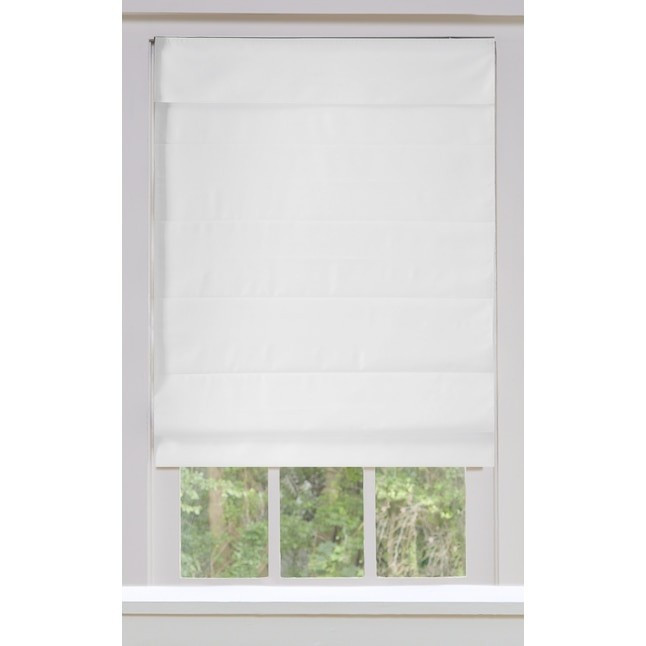 allen + roth  23-in x 72-in Snow Blackout Cordless Roman Shade | Lowe's