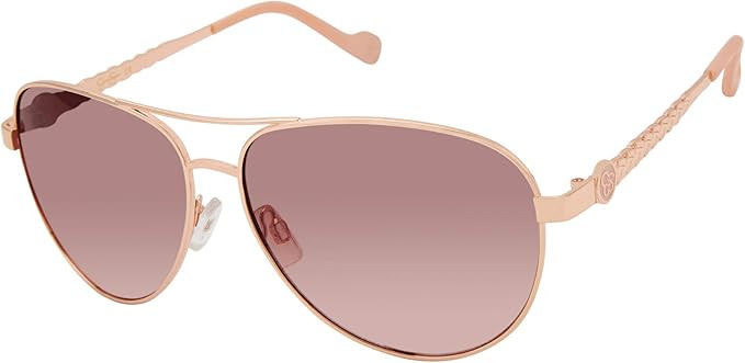 Jessica Simpson Women's J5702 Iconic Metal Leaf Temple Aviator UV Protective Sunglasses | Wear Ye... | Amazon (US)