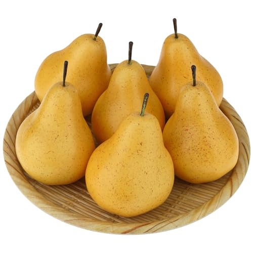 Gresorth 6pcs Artificial Pear Decoration Fake Fruit Lifelike Simulation Fruits Home Party Kitchen Photography Props | Amazon (US)