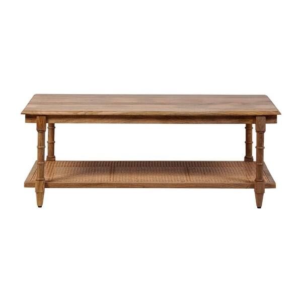Chesterfield Wood & Cane Display Coffee Table - Whitewash | Bed Bath & Beyond