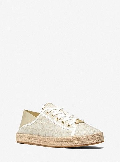 Libby Logo Jacquard Collapsible-Heel Sneaker | Michael Kors US