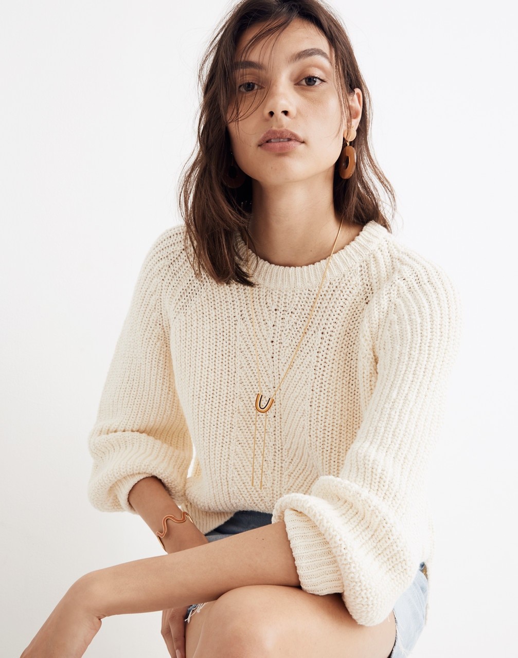 Balloon-Sleeve Pullover Sweater | Madewell