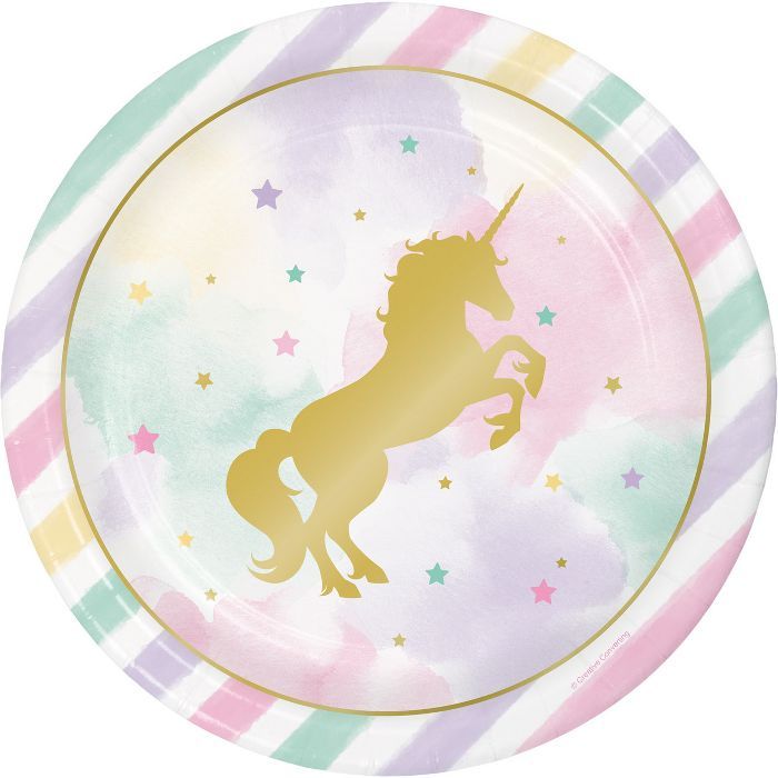 Sparkle Unicorn 9" Paper Plates - 8ct | Target