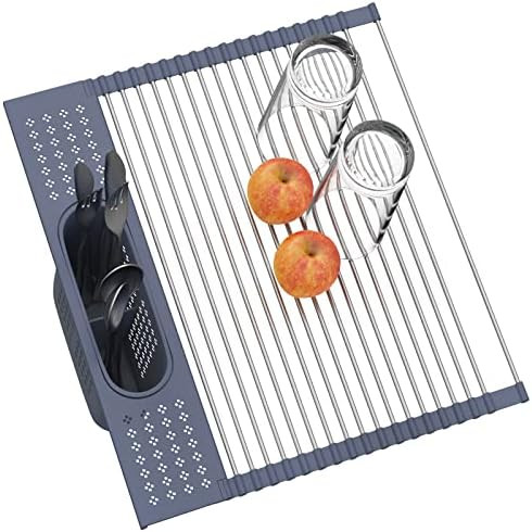 Fixparts Roll Up Dish Drying Rack Over The Sink Dish Drying Rack,Multi-Purpose Kitchen Rolling Dish  | Amazon (US)