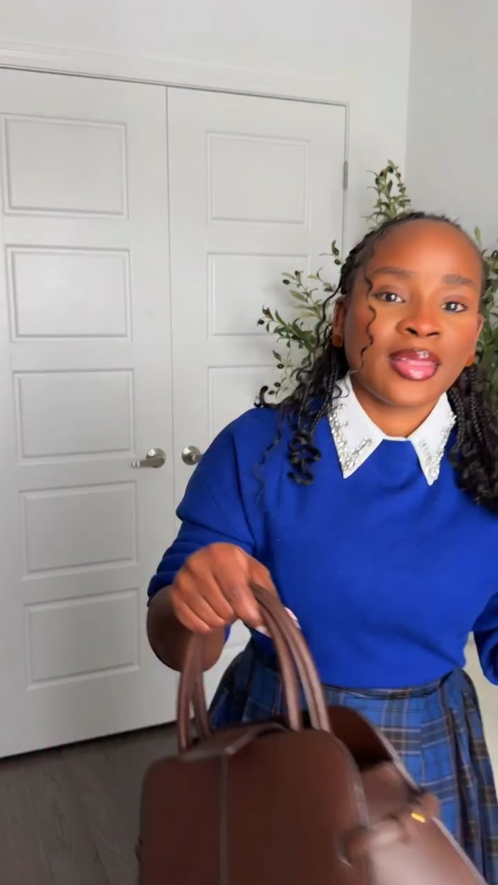 Been loving blue lately, but here’s a little OOTD💙. Listen for the intruder at some point in this video 🙂
Sweater: @mango 
Collar: @sheinofficial 
Skirt: @asos 
Bag: @zara 
Shoes: @gucci 
#fashion #ootd #styleinspo #outfit

#LTKstyletip #LTKworkwear