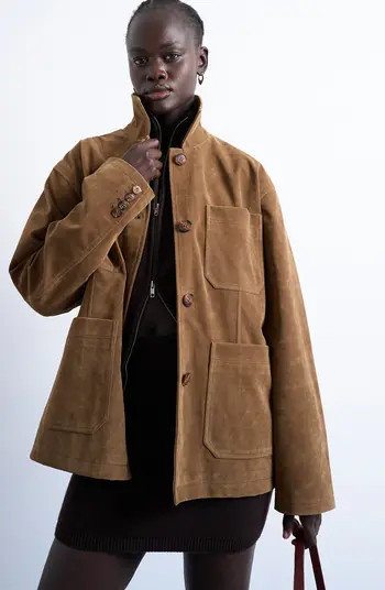 Faux Suede Shirt Jacket | Nordstrom