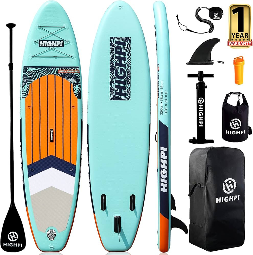 Highpi Inflatable Stand Up Paddle Board 10'6''/11' Premium SUP W Accessories & Backpack, Wide Sta... | Amazon (US)