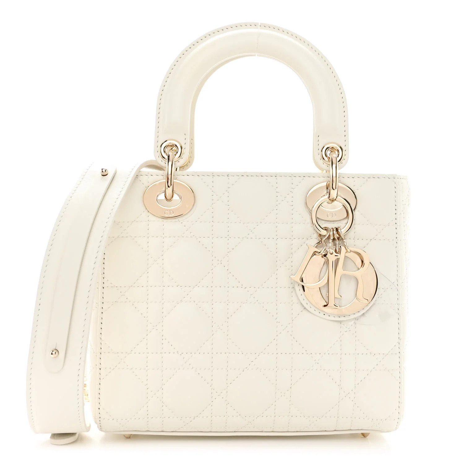Lambskin Cannage Small My ABCDior Lady Dior White | FASHIONPHILE (US)