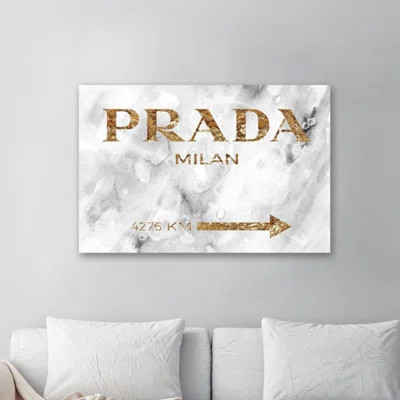 'Milan Gold' Textual Art on Canvas | Wayfair North America