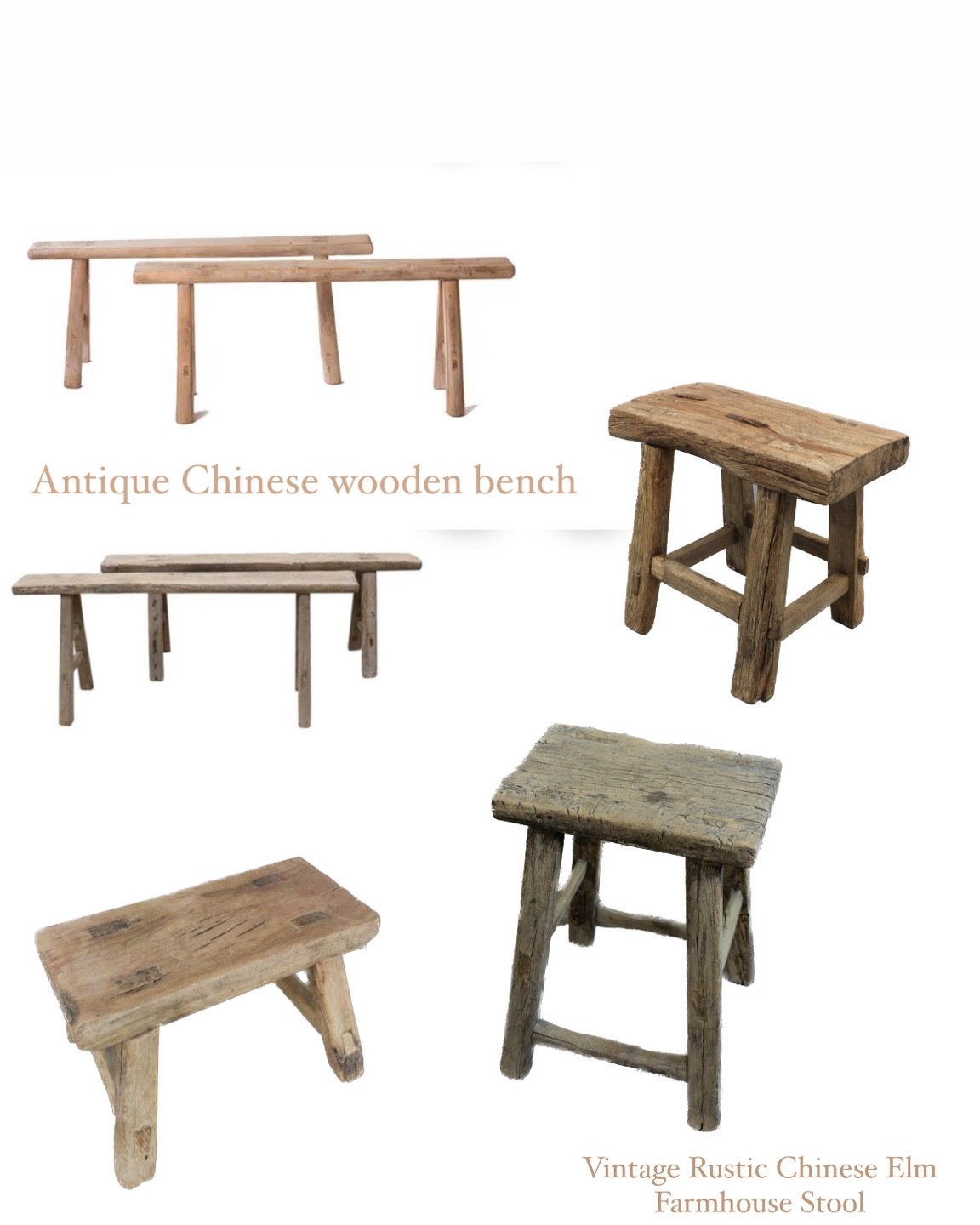 Antique Chinese wooden bench and stools 

#LTKfamily #LTKstyletip #LTKhome