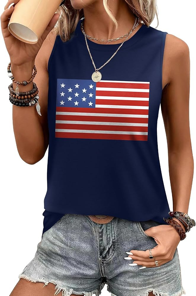 Sampeel Womens Tank Tops Eyelet Loose Casual Summer Tops Crew Neck Basic Sleeveless Shirts Trendy... | Amazon (US)
